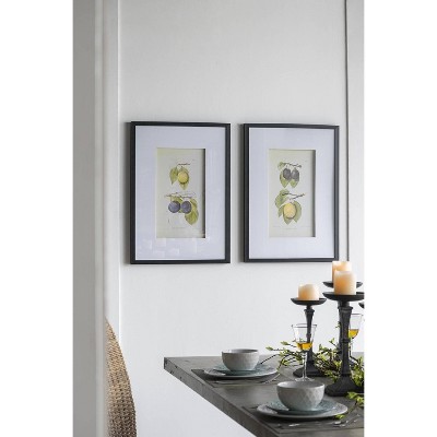 Set of 2 Black Framed Botanical Fruit Wall Art