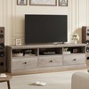 70in TV Stand for TVs up to 80", Mid Century Modern Entertainment Center with Storage Drawer and Open Shelves - 3 of 4