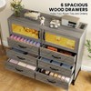 Dresser with 6 Drawers, Bedroom Chest of Drawers with LED Lights & Charging Station - 3 Shelves, Modern for Entryway, Hallway - 2 of 4