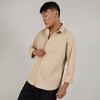 Campus Sutra Men Men's Butter Yellow Crinkled-Weave Shirt - 2 of 3