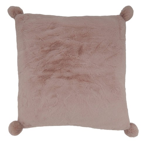 18"x18" Poly-Filled Faux Rabbit Fur Square Throw Pillow - Saro Lifestyle - image 1 of 3