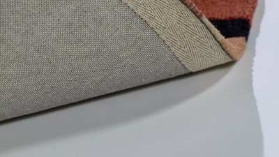 Hand-Tufted Red and Orange Wool Square Area Rug, 8'x8'