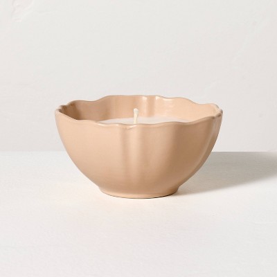 Scalloped Ceramic Sandalwood and Terra Cotta Jar Candle Blush 5oz - Hearth & Hand™ with Magnolia