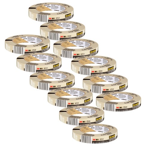 Highland 2600 Masking Tape, 0.75 Inches x 60 Yards, 3 inch Core, Pack of 12