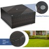 Tangkula 5PCS Cushioned Rattan Patio Conversation Set w/ Ottoman Navy Cushion - 4 of 4