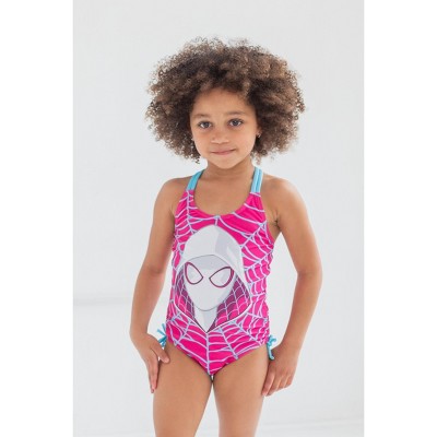 Marvel Spider-Verse Ghost-Spider Little Girls One-Piece Bathing Suit Pink 7-8 — фото 2
