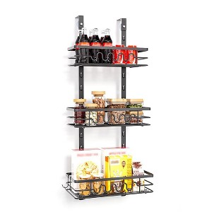 Over The Door Pantry Organizer, Pantry Organization and Storage, Hanging Basket Wall Spice Rack Seasoning Shelves - 1 of 4