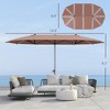 15ft Double-Sided Outdoor Umbrella with Solar Lights, UPF50+ Extra Large Aluminum Patio Umbrella with Crank - 3 of 4