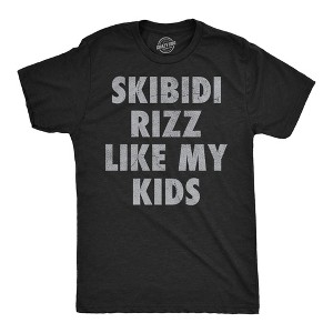 Mens Funny T Shirts Skibidi charm Like My Kids Sarcastic Internet Graphic Novelty Tee For Men - Crazy Dog Men's T Shirt Black M - 1 of 4