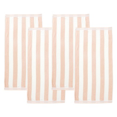 Isla Jade 4pk Oversized Cotton Pastel Cabana Beach Towels