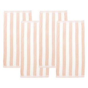 Isla Jade 4pk Oversized Cotton Pastel Cabana Beach Towels - 1 of 4