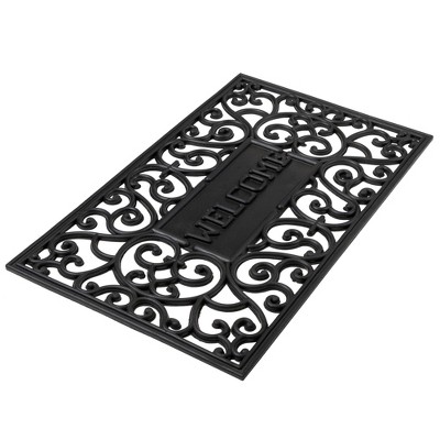 Festive Scrollwork Welcome Outdoor Coir Door Mat 18" x 30"