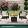 Tangkula Outdoor Side Table w/ 1.93"Umbrella Hole Patio Umbrella Stand w/ 2 Sand Bags - 3 of 4