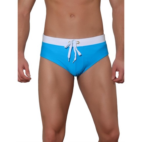 Lars Amadeus Men s Solid Color Drawstring Waist Pool Sport Swimwear Briefs Light Blue 28 Target