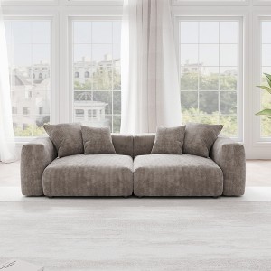 WJShome Sectional Couches for Living Room,102inch Cloud Couch Modular Sectional Sofa,Corduroy Couch Love Seat,Cushion Covers Removable& Washable - 1 of 4