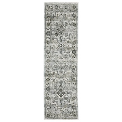 Oriental Weavers Gemini 020Z2 Grey/ Blue Indoor Area Rug - 2'3" x 7'6"