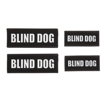 Okuna Outpost 4 Pack Reflective Blind Dog Patches for Emotional Support Animal Vest and Harness Accessories, 2 Sizes
