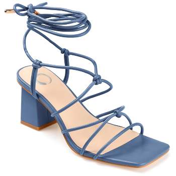 Journee Collection Womens Harpr Tru Comfort Foam Open Square Toe Block Heel Sandals
