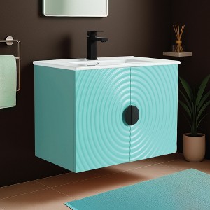 Pellabay Modern Bathroom Vanity with Fluted Circular Doors - Sink Included - 1 of 4