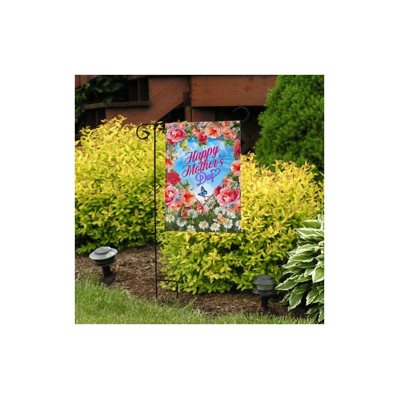 Mother's Day Floral Heart Spring Mother's & Father's Day Garden Flag 18" x 12.5" Briarwood Lane, 3 of 4