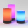 3pc AA LED Plastic Flameless Pillar Candles with Timer and Remote -Threshold™ - 2 of 4