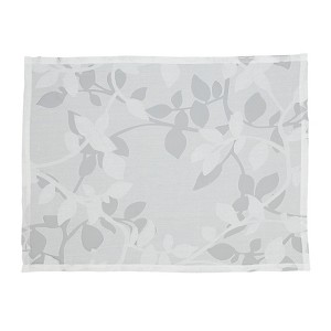 Saro Lifestyle Sheer Elegance Burnout Voile Vine Design Placemat (Set of 4), White, 13"x19" - 1 of 4