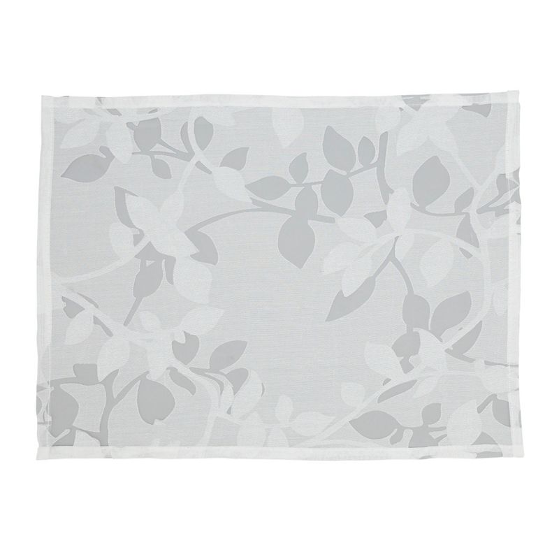 Saro Lifestyle Sheer Elegance Burnout Voile Vine Design Placemat (Set of 4), White, 13"x19", 1 of 5