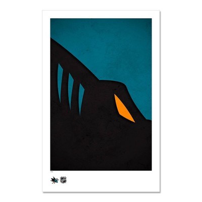 NHL San Jose Sharks Logo Art Poster Print