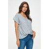 WEST K Women's Leah V Neck Short Dolman Sleeve Front Knob Blouse - 2 of 4