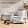 Itopfox Stoneware Dinnerware Set for 4 12-Piece Reactive Glaze Plates & Bowls Elegant Dishes with Rustic Terracotta Base, Dishwasher & Microwave Safe - 3 of 4