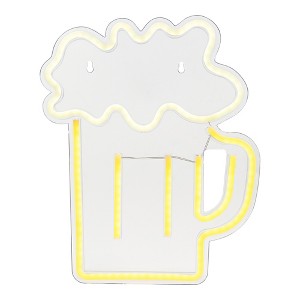 Northlight LED Beer Mug Neon Lighted Wall Art - 13" - 1 of 4