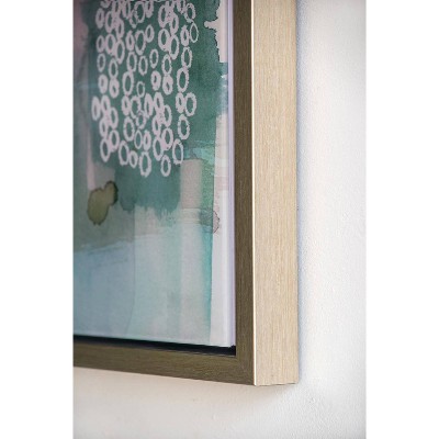 Teal and Beige Abstract Acrylic Framed Wall Art Set