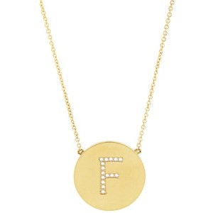 SHINE by Sterling Forever 14K Gold Plated Sterling Silver CZ Round Initial Necklace - 1 of 2