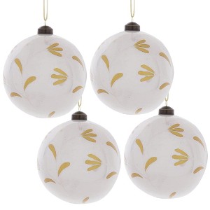 NAYSAYE Party Decoration and Accessories Glass Christmas Ball Ornament Set for Holiday Celebration, White, 4.7"*4.7"*0.11" - 1 of 4