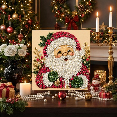 Joyfy Christmas Pearl Mosaic Kit, Santa Art Set with Pearls
