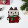 Unique Bargains Christmas Brooches Series Alloy Dripping Wax White Red 0.87"x1.02" 1Pcs - 2 of 4