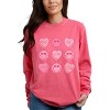 S.W.Smiley Sweethearts Chart Distressed - Women's Garment Dyed Long Sleeve Graphic T-Shirt - 3 of 4