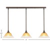 Toltec Lighting Any 3 - Light Chandelier in  Bronze with 10" Gold Champagne Crystal  Shade - 2 of 2