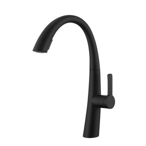 Yukimo Single Handle Stainless Steel Pull Out Kitchen Faucet, Brushed Gold High-Arc Faucet with Dual Spray Modes - 1 of 4