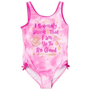Harry Potter Gryffindor Hufflepuff Ravenclaw Girls One Piece Bathing Suit Little Kid to Big Kid - 1 of 4