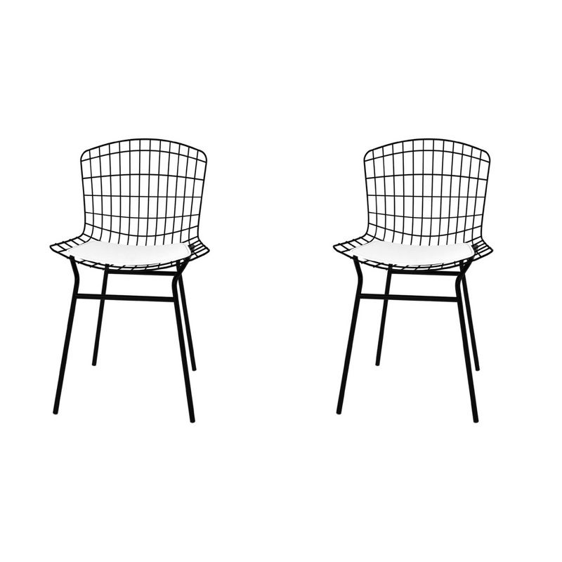 Set of 2 Madeline Metal Chairs with Seat Cushion - Manhattan Comfort, 1 of 8