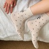 Alilang Women's Cotton Bow - Heart Pattern Ankle Socks 6pk - 3 of 4