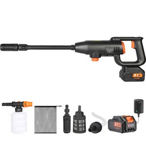 VEVOR Cordless Pressure Washer, 580-PSI 1.1 GPM Portable Power Cleaner, Handheld High-Pressure Car Washer Gun with 4.0Ah Battery, Charger, Black - 1 of 4