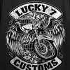 Lucky 7 Customs Motorcycle Women's Black Cropped Tee - image 2 of 3