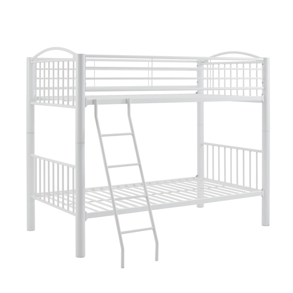 Twin Over Twin Aiden Modern White Finish Metal Kids' Bunk Bed - Powell -  87577183