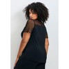 Avenue Women's Plus Size Lacey Flutter Sleeve Lace Top - 3 of 4
