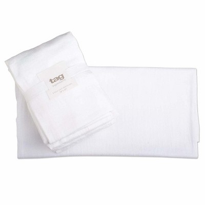 White Cotton Flour Sack Absorbent Dishtowels Set of 5