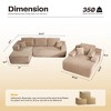 XIZZI Modular Sectional Sofa Couch, L/U-Shape Upholstered Couch, Modern Minimalist Couches for Living Room, Free Combination Deep Seat Corner Couch - 3 of 4