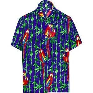 LA LEELA Men's Hawaiian Shirts Short Sleeve Button Down Shirt Mens Casual Shirts Holiday Tropical Beach Party Shirts for Men Funny - 1 of 4