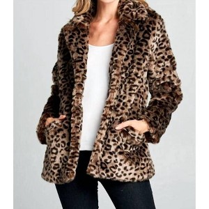 Women's Leopard Faux Fur Jacket - ELLISON - 1 of 4